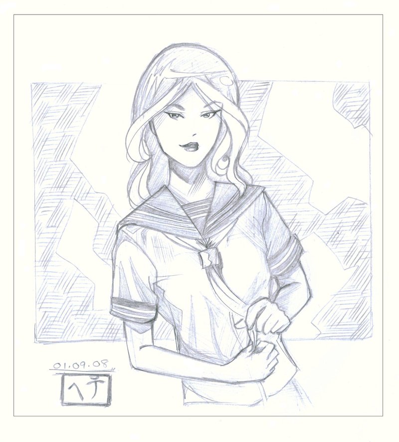 800x885 School Girl - School Girl Sketch