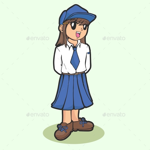 590x590 School Girl By Alifinur Graphicriver - School Girl Sketch