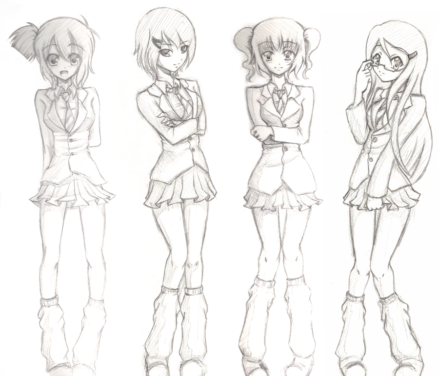 900x772 School Girl Sketches Reference Art In 2018 Girl - School Girl Sketch