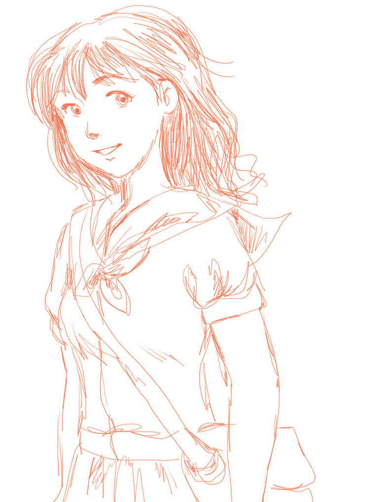 786x1017 Quick Sketch - School Girl Sketch