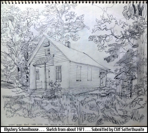 520x469 Mystery One Room Schoolhouse Drawn By Cliff Satterthwaite - School House Sketch