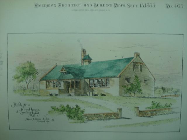 640x480 Sketch For A School House , Cumberland Mills, Me, 1883, Fassett - School House Sketch
