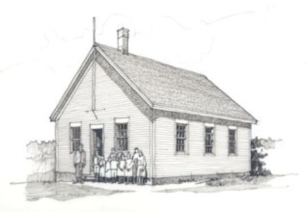 448x309 West Bath Historical Society - School House Sketch