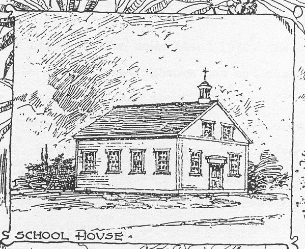599x489 Early Schools In Bedford - School House Sketch