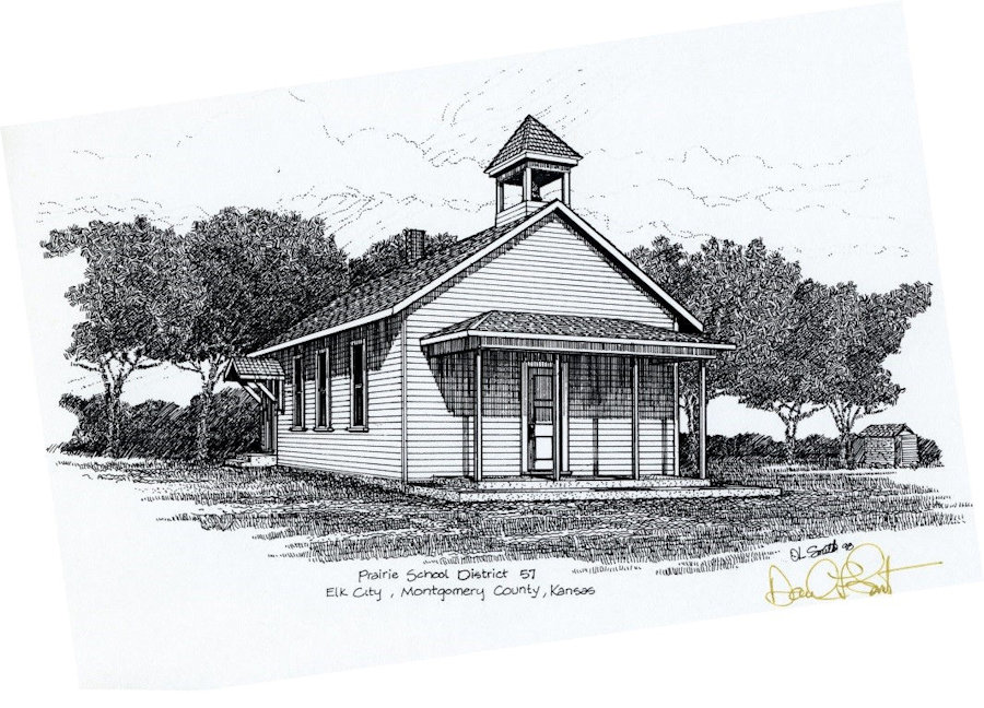900x648 History Of Prairie School - School House Sketch
