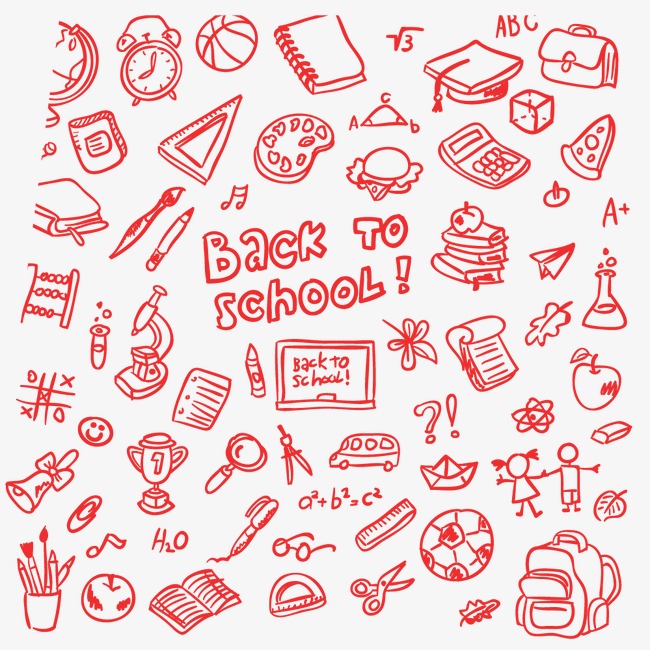 650x650 School, School Material, Sketch, Red Png And Vector For Free Download - School Sketch