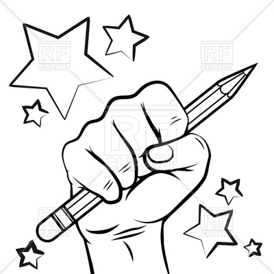 400x400 School Sketch With Hand Pencil And Stars Vector Image Vector - School Sketch