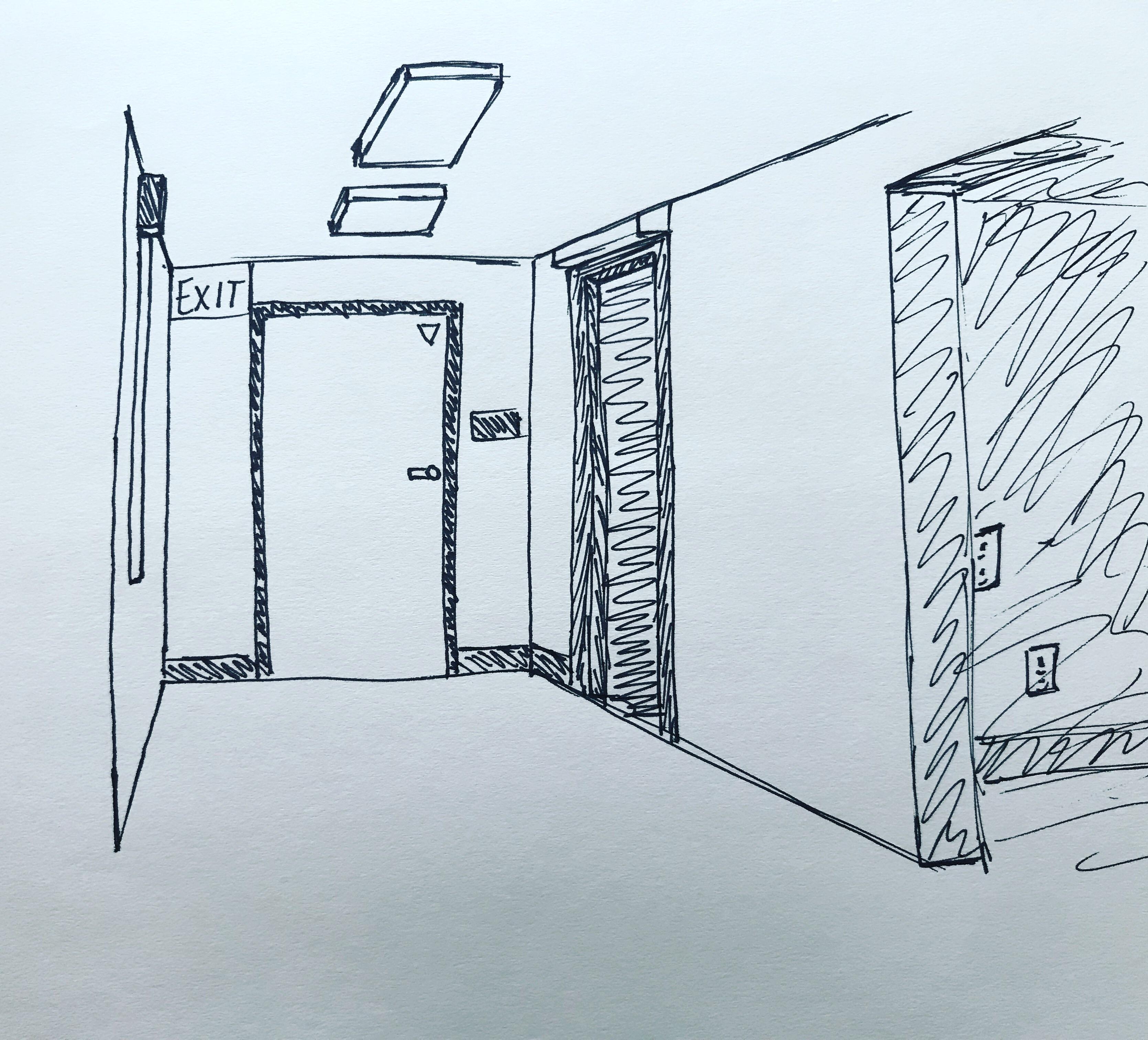 3339x3024 Sketching The Hallways - School Sketch