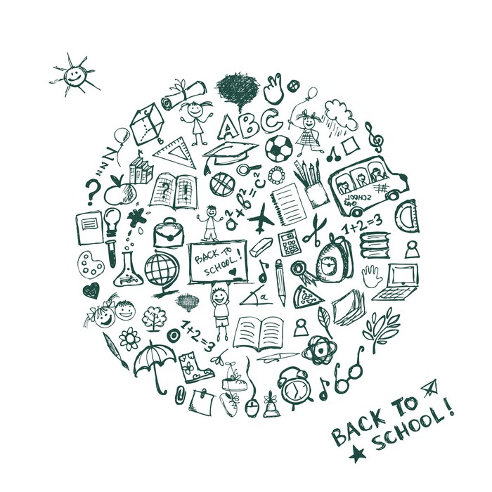 700x700 Back To School, Sketch Frame For Your Design Poster We - School Sketch