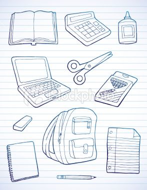 294x380 Notebook - School Supplies Sketch