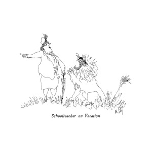 300x300 Schoolteacher On Vacation Drawing By William Steig - School Teacher Sketch