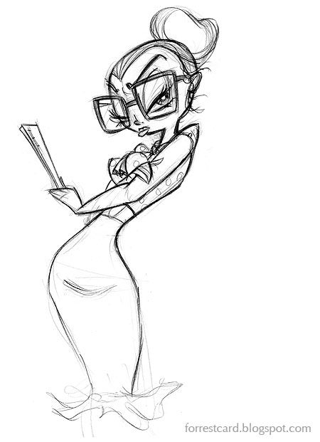 450x621 The School Teacher, Photo And Artwork The Drawing Club - School Teacher Sketch