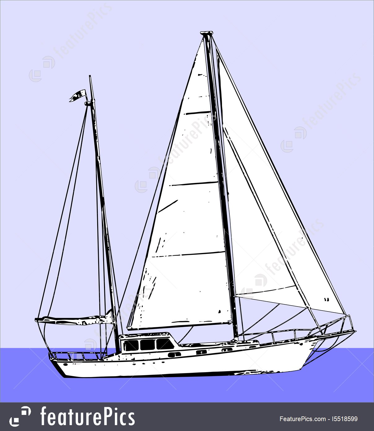 1208x1392 Sailboat Sketch Illustration I5518599 - Schooner Sketch