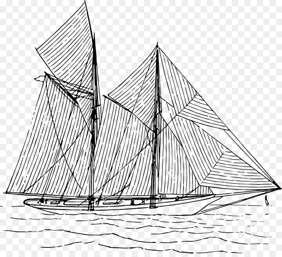 900x820 Sailing Ship - Schooner Sketch