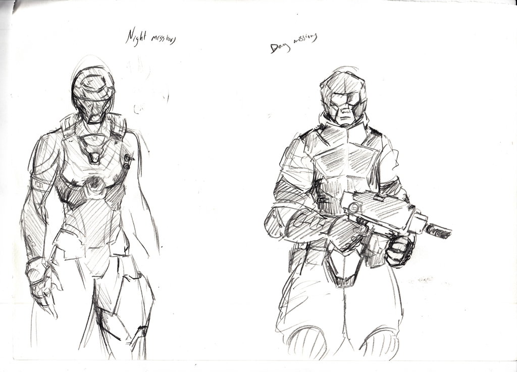 1024x736 Sci Fi Armor Sketches By Sketching101 - Sci Fi Sketches