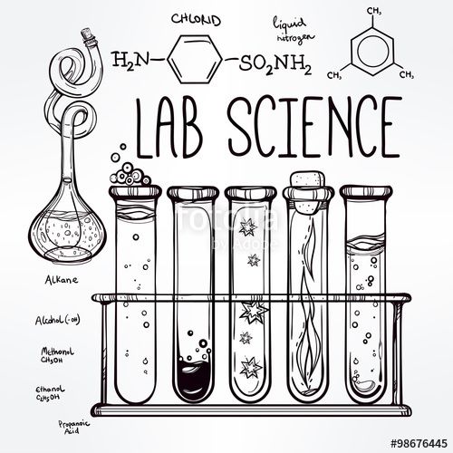 500x500 Vector Hand Drawn Science Lab Icons Sketch Set . Subject Notes - Science Lab Sketch