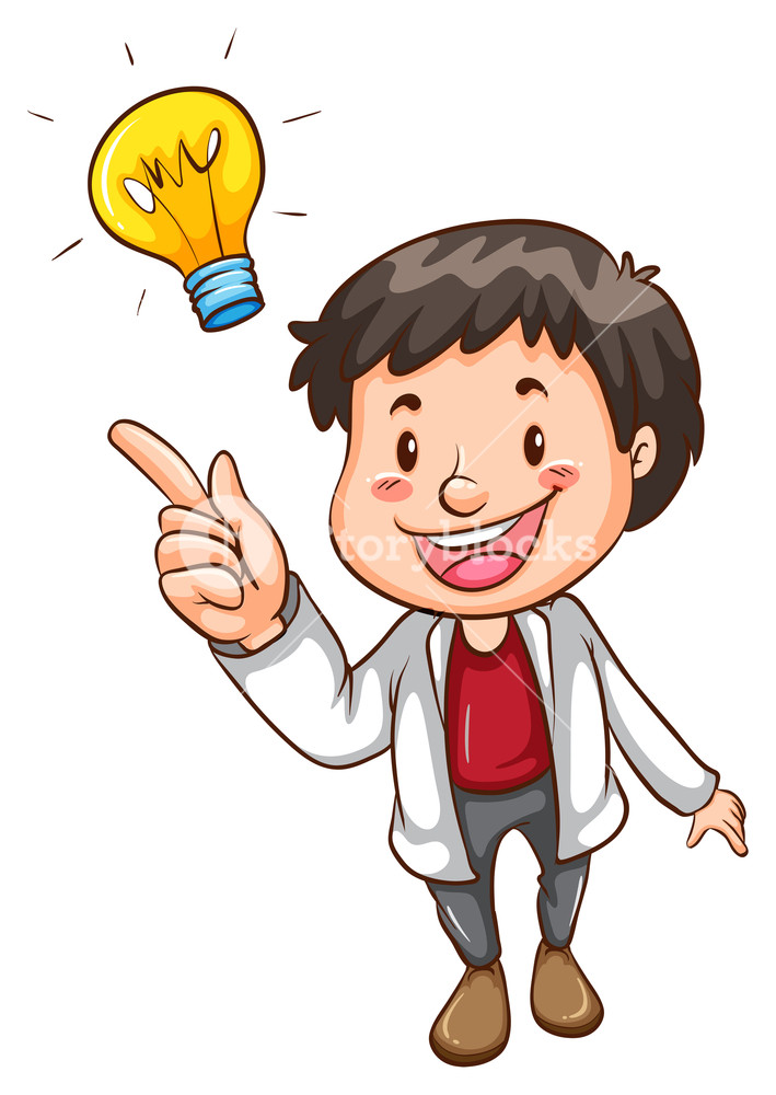 709x1000 Illustration Of A Sketch Of A Smart Scientist On A White - Scientist Sketch