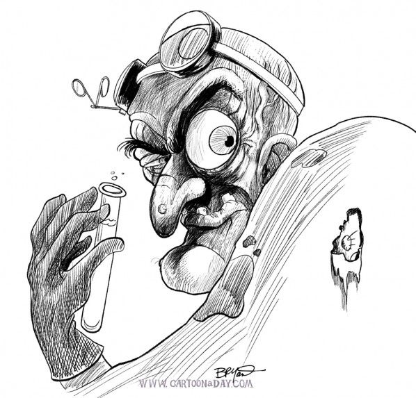 598x573 Mad Scientist Sketch Daily Cartoons In 2018 - Scientist Sketch