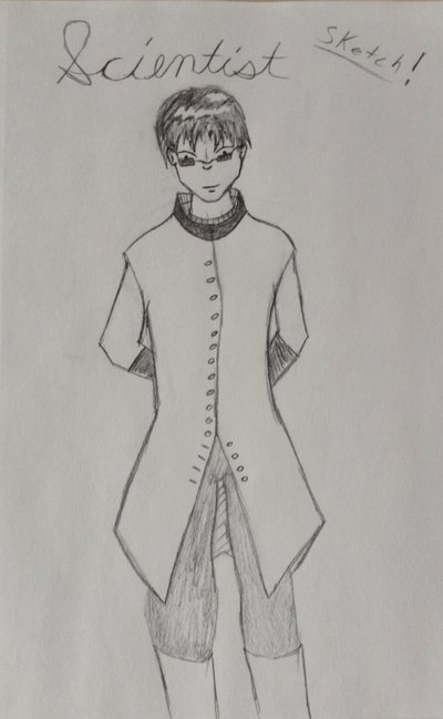 400x649 Scientist Sketch By Magiion - Scientist Sketch