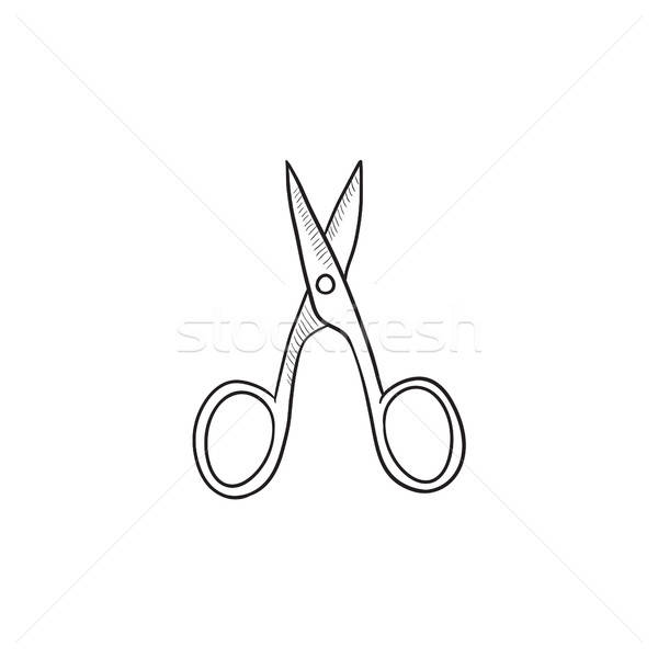 600x600 Nail Scissors Sketch Icon. Vector Illustration Andrei Krauchuk - Scissors Sketch