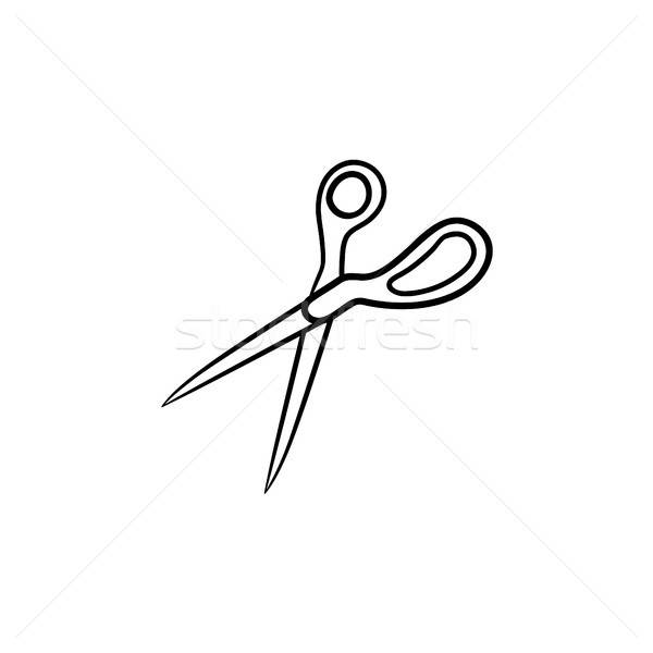 600x600 Scissors Hand Drawn Sketch Icon. Vector Illustration Andrei - Scissors Sketch