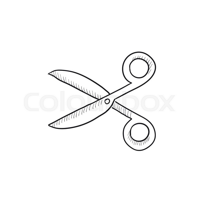 800x800 Scissors Vector Sketch Icon Isolated On Background. Hand Drawn - Scissors Sketch