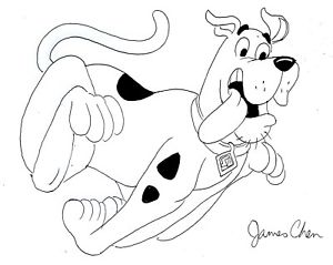 300x239 Scooby Doo Original Comic Art Black Ink Sketch Ebay - Scooby Doo Sketch