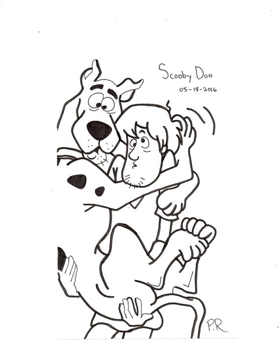 570x738 Scooby Doo Sketch Etsy - Scooby Doo Sketch