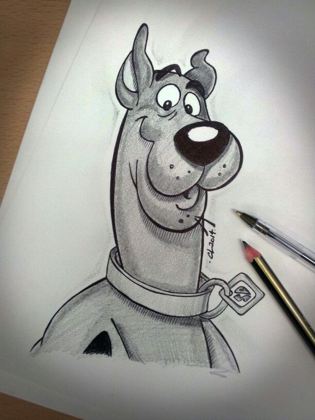 612x816 Pencil And Biro Sketch Of Scooby Doo - Scooby Sketch
