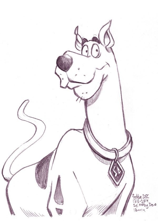 600x851 Daily Sketches Scooby Doo By Fedde - Scooby Sketch
