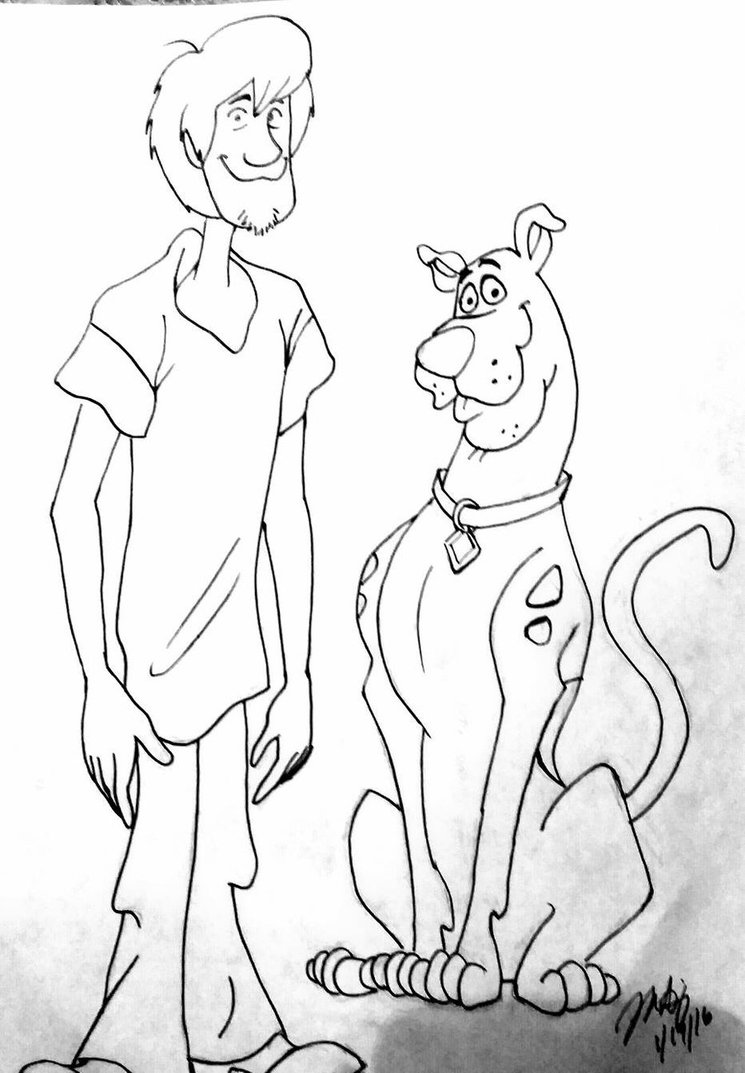 745x1073 Shaggy And Scooby Quick Sketch By Pythonorbit - Scooby Sketch