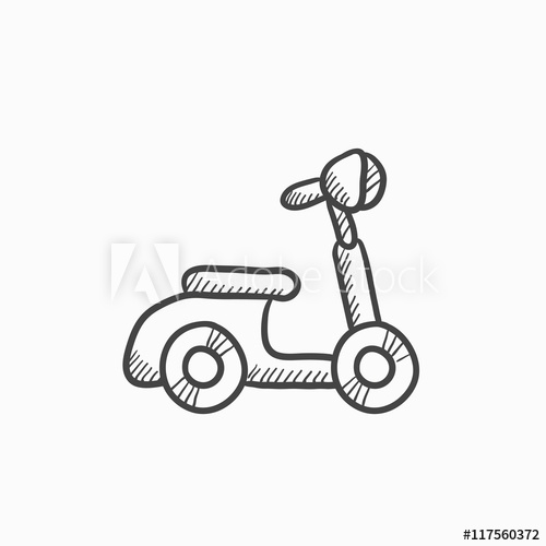 500x500 Scooter Sketch Icon. - Scooter Sketch