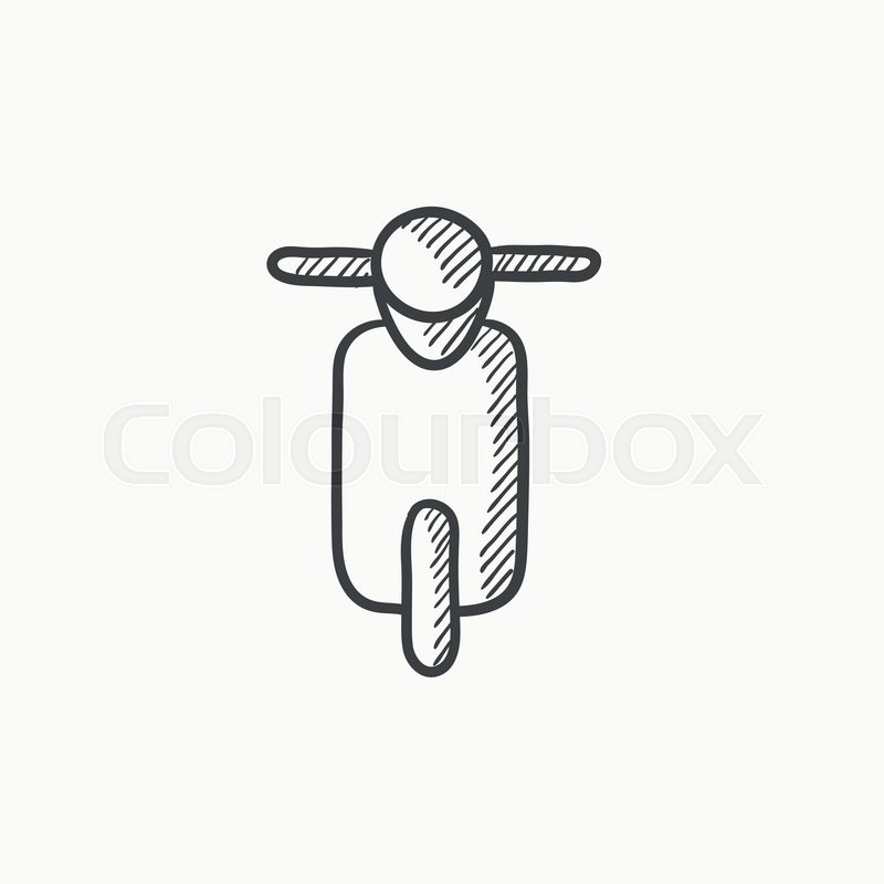 800x800 Scooter Vector Sketch Icon Isolated On Background. Hand Drawn - Scooter Sketch