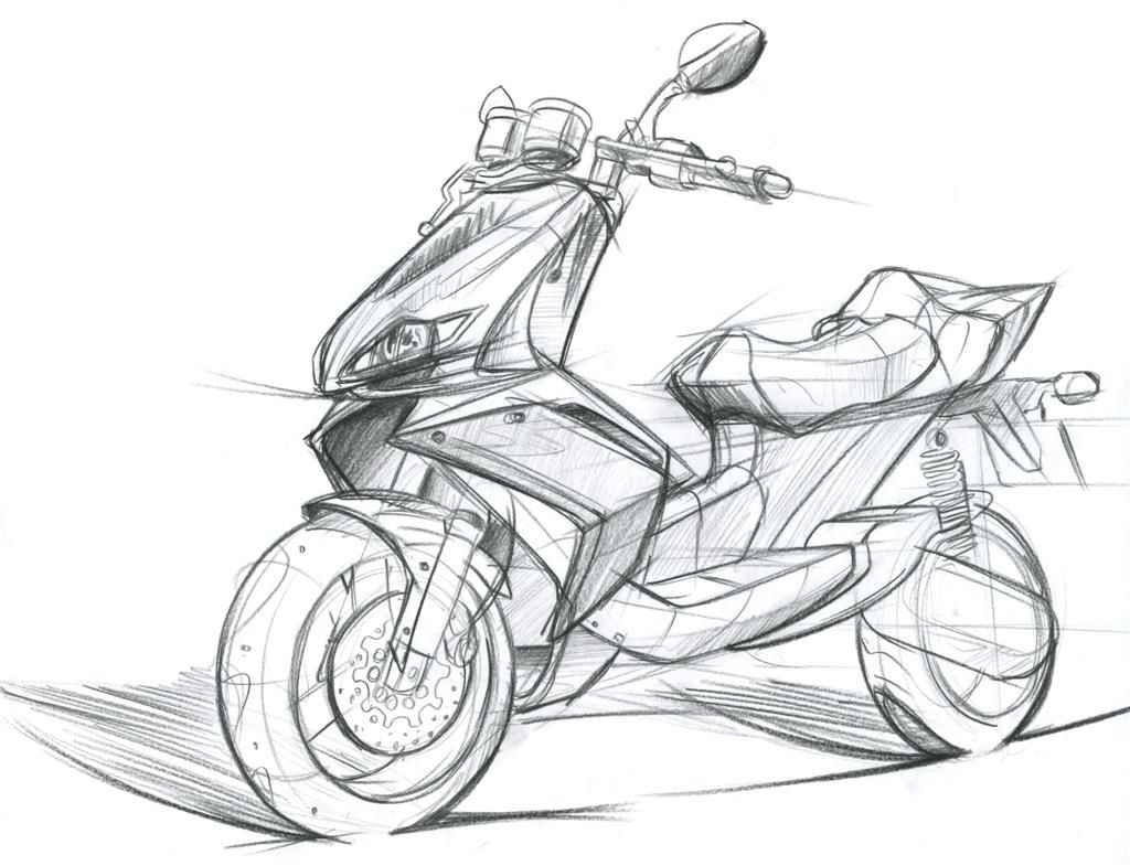 1024x785 Xenophya Scooter Sketch A Sketches, Bike Sketch - Scooter Sketch