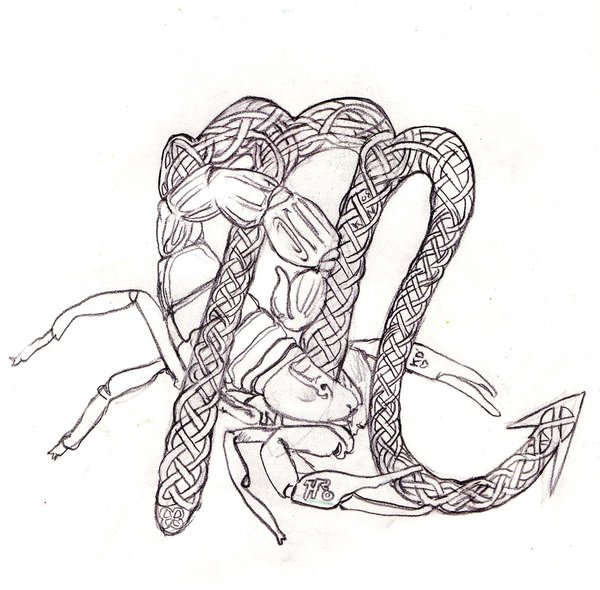 600x590 Attractive Zodiac Scorpio Tattoo Sketch - Scorpio Sketch