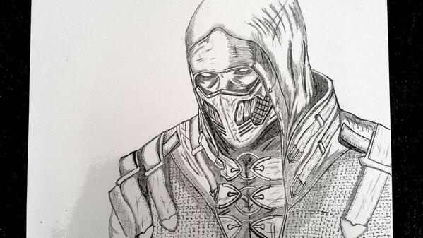 599x337 Ed Boon On Twitter Rt @huseyinyanar Mk Drawing Scorpion Httpt - Scorpion Mortal Kombat Sketch
