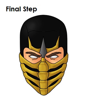300x388 How To Draw Scorpion - Scorpion Mortal Kombat Sketch