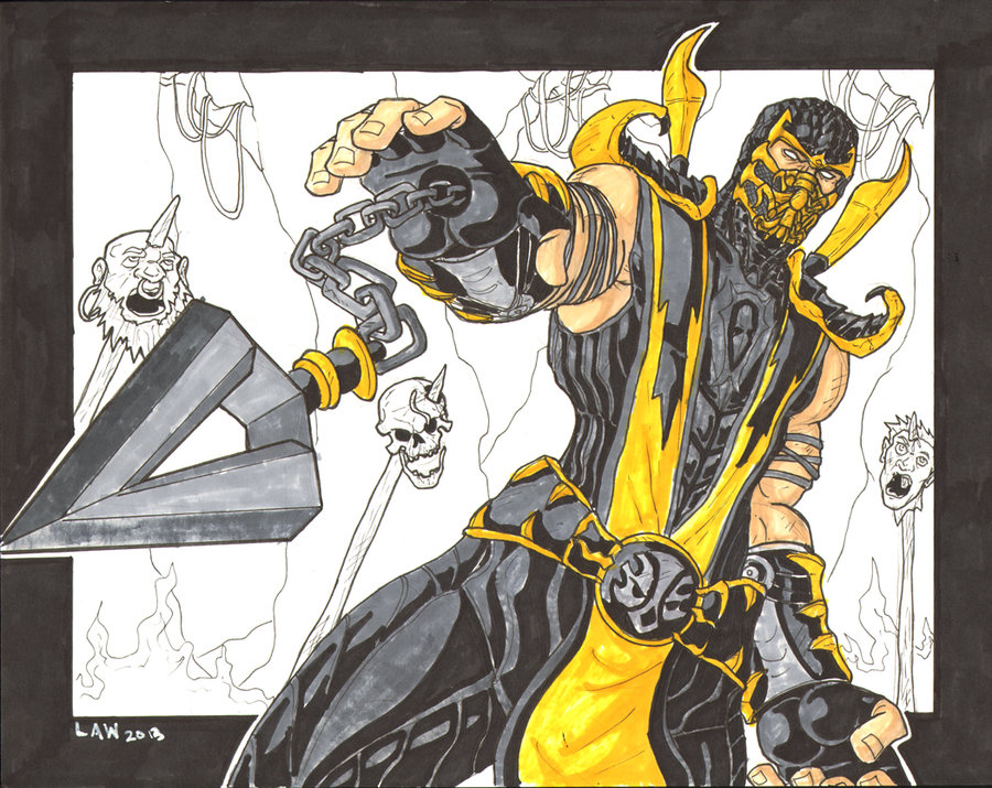 900x715 Image - Scorpion Mortal Kombat Sketch