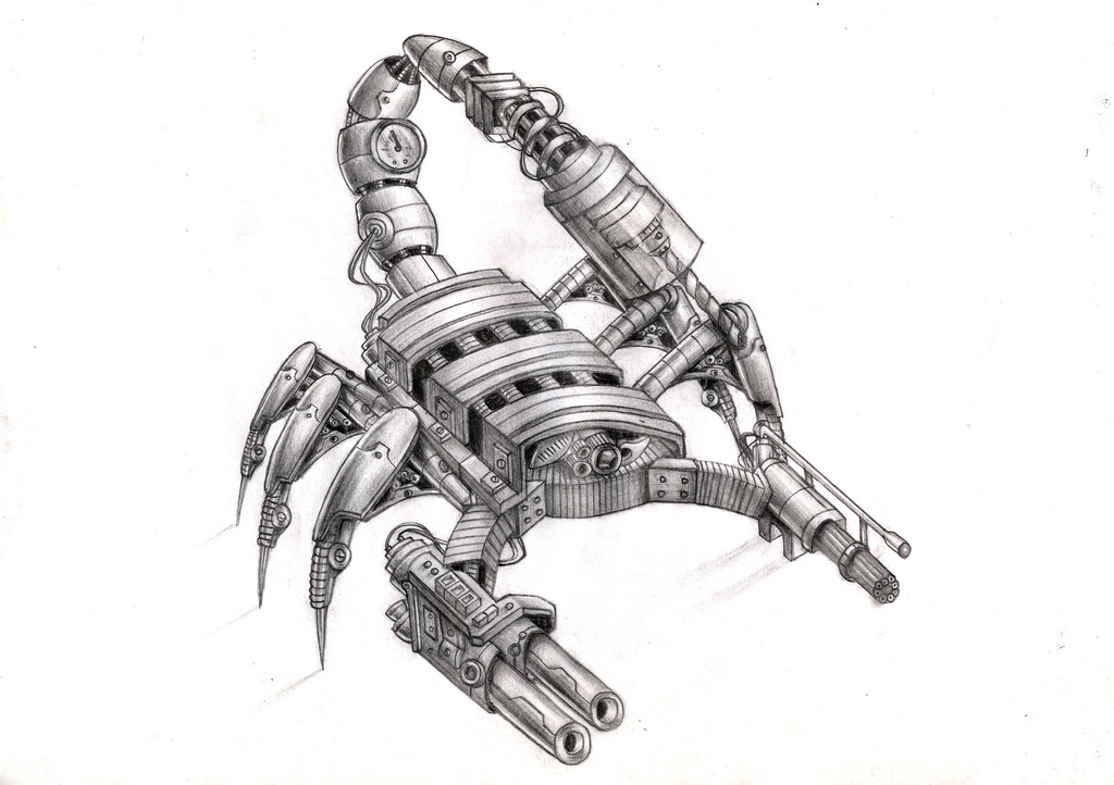 Чертеж скорпиона. Робот Скорпион (1csc20003874). Скорпион робот стимпанк. Эскиз робота. Робот Скорпион раскраска.