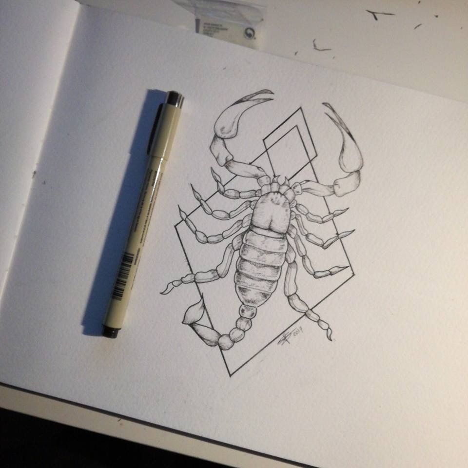 960x960 Geometric Scorpion Tattoo. Illustration Artful Expressions - Scorpion Tattoo Sketch