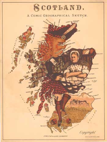 350x463 Comic Geographical Sketch Of Scotland - Scotland Sketch