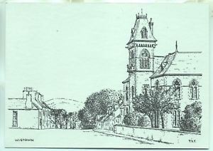 300x212 Town Hall Wigtown Scotland Unused P.d.f. Sketch Postcard Ebay - Scotland Sketch