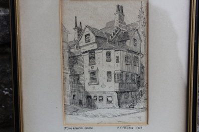 396x264 Antique Drawing Sketch John Knoxs House By Kv Forbes 1926 - Scotland Sketch