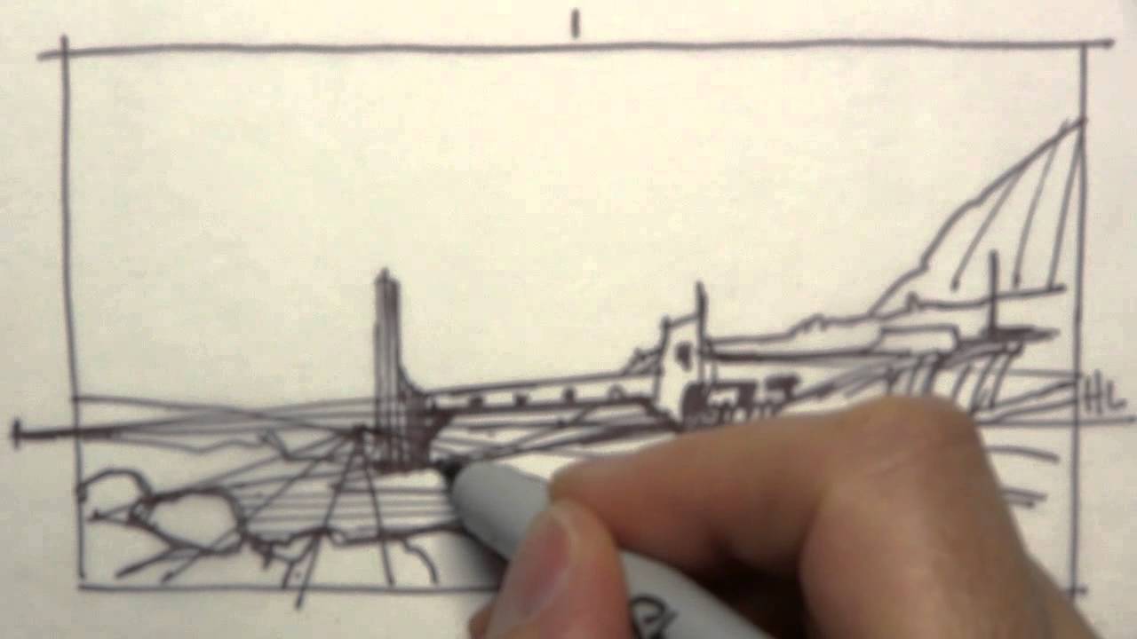 1280x720 Environment Quick Sketch + Placing Humans Into The Scene - Scott Robertson Sketches