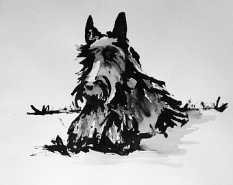 340x270 Scottie Dog Art Etsy - Scottie Dog Sketch
