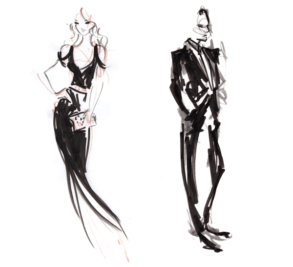 600x546 Drawing Red Carpet Sketches - Scottish Sketch