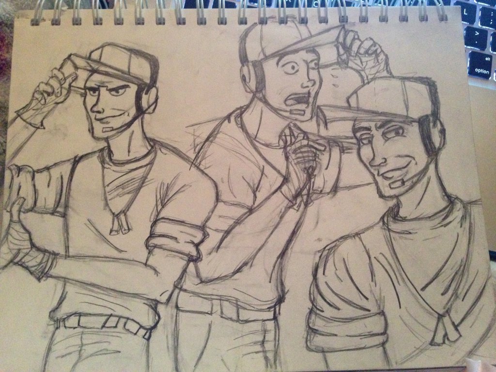 1024x768 Tf2 Scout Sketches By Scoutisamazing - Scout Sketches