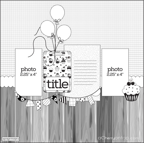 490x489 Cherry Bits Grab This Scrapbook Layout Sketch! - Scrapbooking Sketch