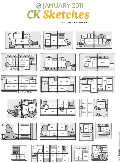 400x541 Download 20 Sketches For Scrapbooking January 2011 January 2011 - Scrapbooking Sketch