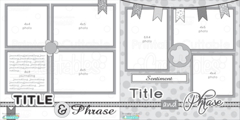 480x240 Scrapbook Layouts - Scrapbooking Sketch